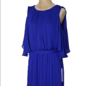 NWT Calvin Klein Blue Cold Shoulder Maxi Dress